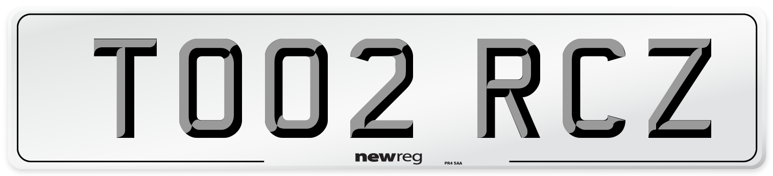 TO02 RCZ Number Plate from New Reg